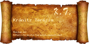 Kránitz Terézia névjegykártya